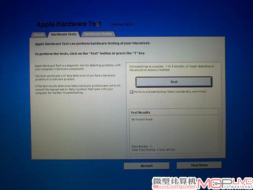 使用Apple Hardware Test测试硬件是否正常